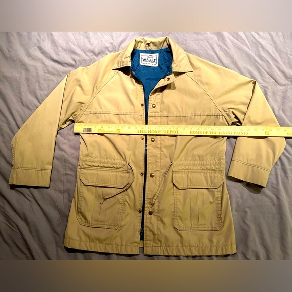 Vintage 80’s Woolrich Jacket Womens M Tan Khaki Barn Chore Coat USA Pockets EUC - Picture 2 of 8